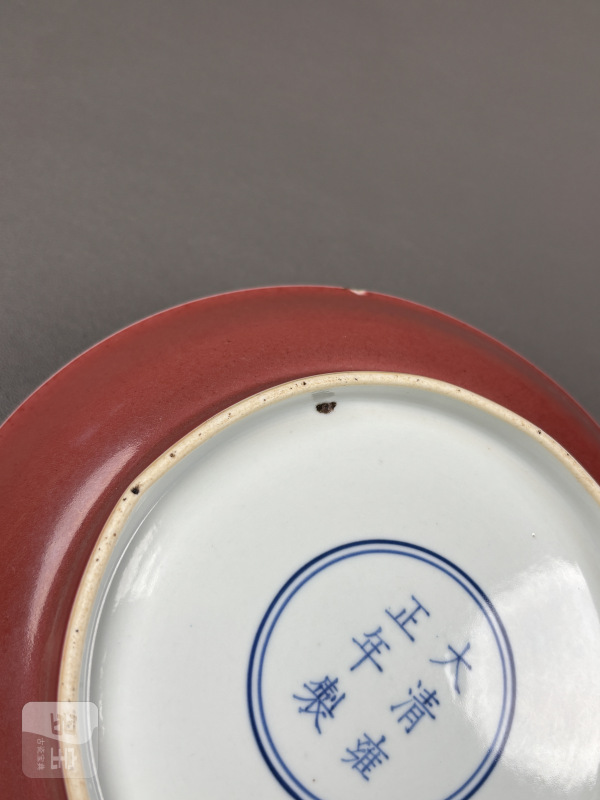清雍正 霁红釉盘 - 图13